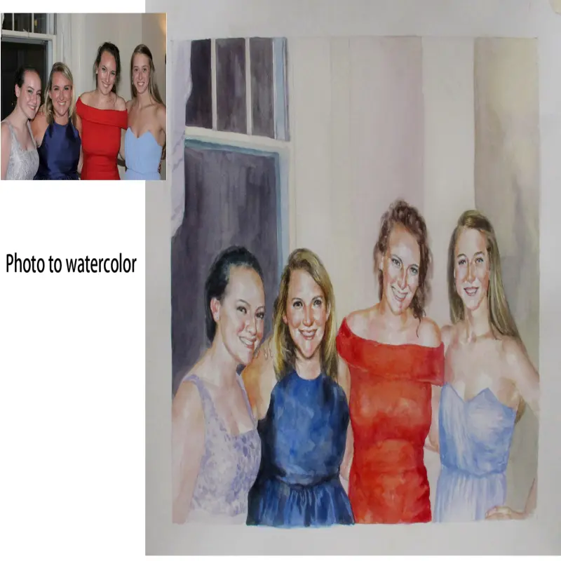 Custom Handmade Quality Canvas Portrait Oil Painting from Photo