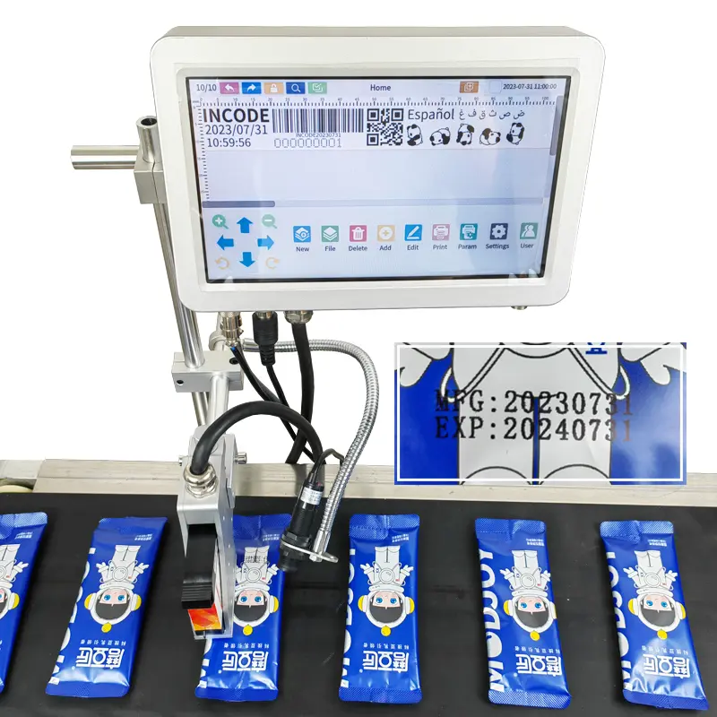 Online Tij Expiry Date Printer Online Digital Smart Tij Thermal Inkjet Printer Ink Jet Coding Machine Batch Coder Printer 32V 5A
