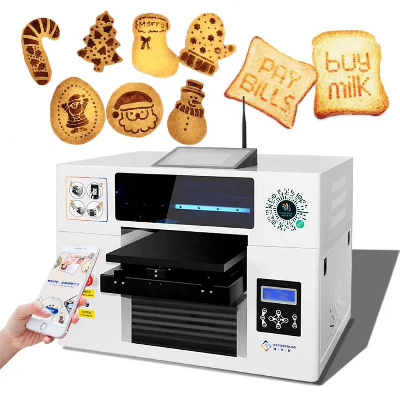 Edible Cake Printer A3 Inkjet Small Food Printer L1800 XP600 Mobile Wifi Macarons Printing Machine With H5 Technology