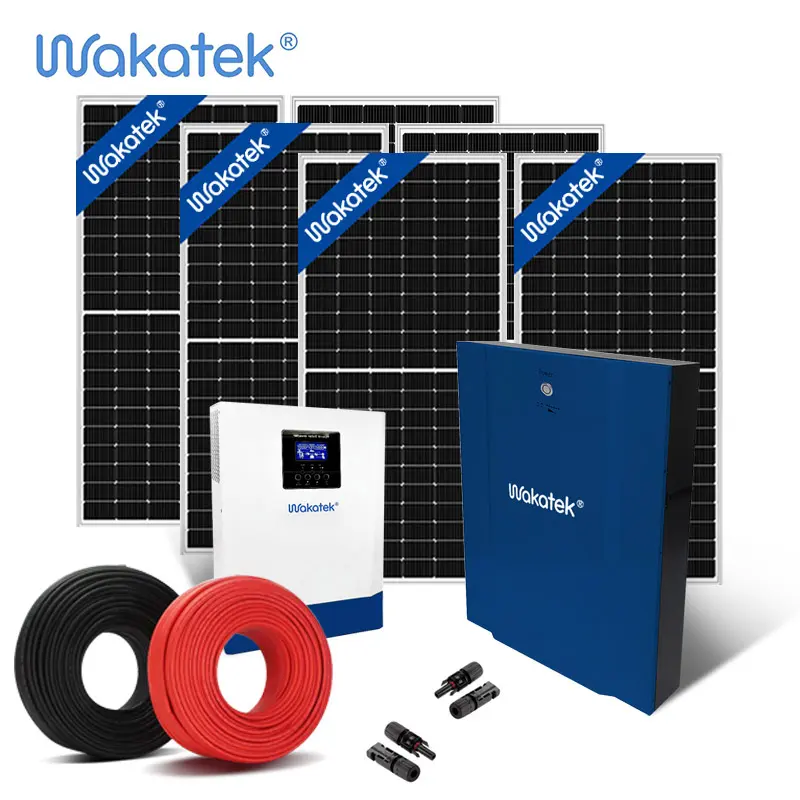 WAKATEK 20000 watt smart string complete power backup water pump net metering home Off grid energy solar power systems