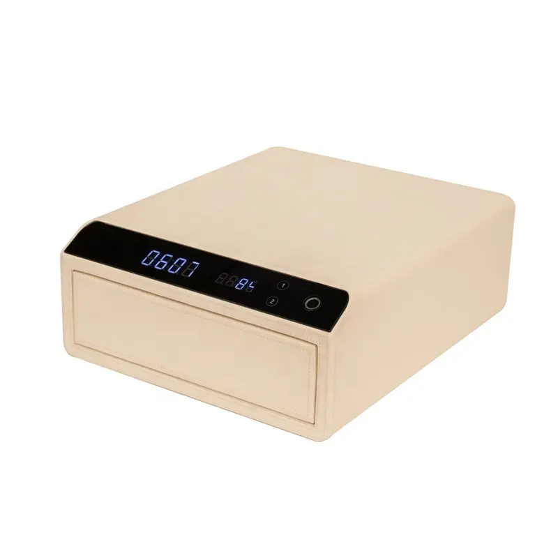 Luxury Leather Smart Biometric Drawer Safe Cabinet Anti-theft Fingerprint Jewelry Box