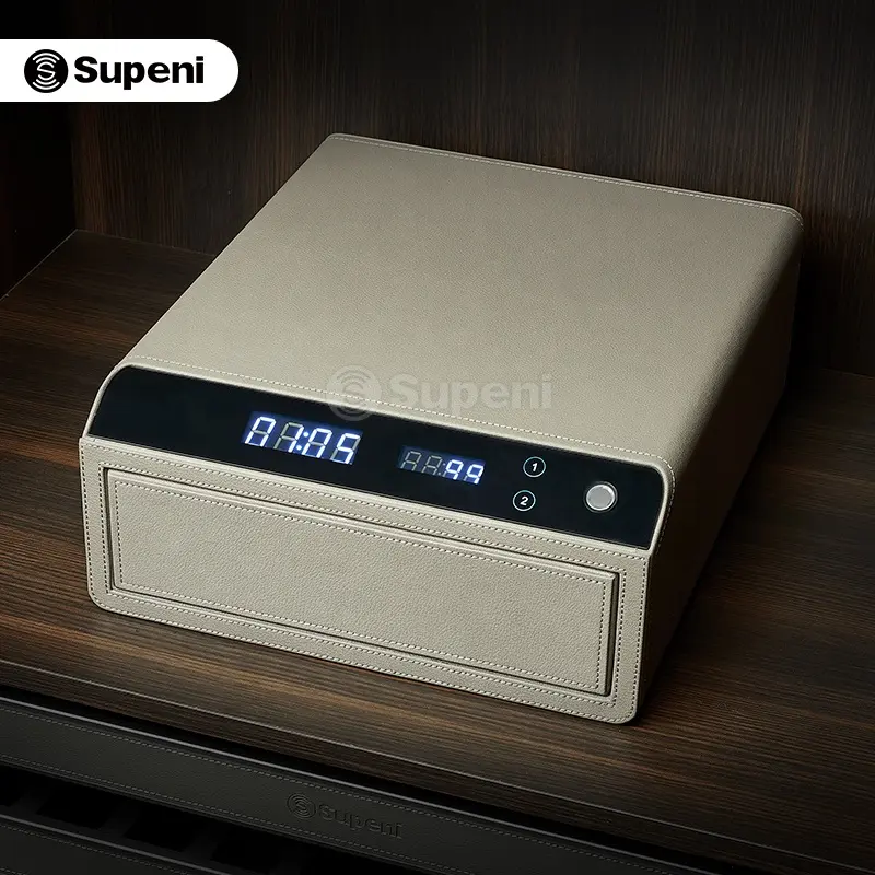 Supeni Digital safe drawer box drawer safe box Digital Fingerprint Smart Leather Safe Box for home use
