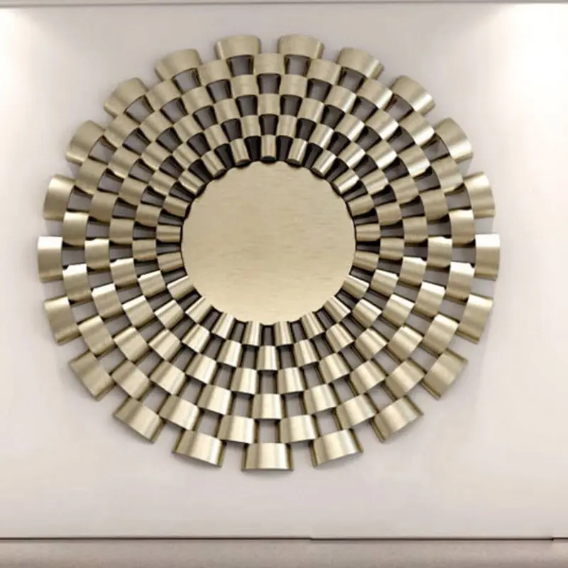 Modern Design Tinsel Silver Circular Antique Big Size Living Room Round Decorative Wall Mirror Mirrors For Home Decor