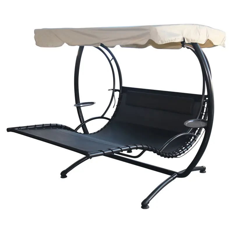 Outdoor 2 Seat Daybed Garden Hanging Chair Patio Swing Chair with Pillow