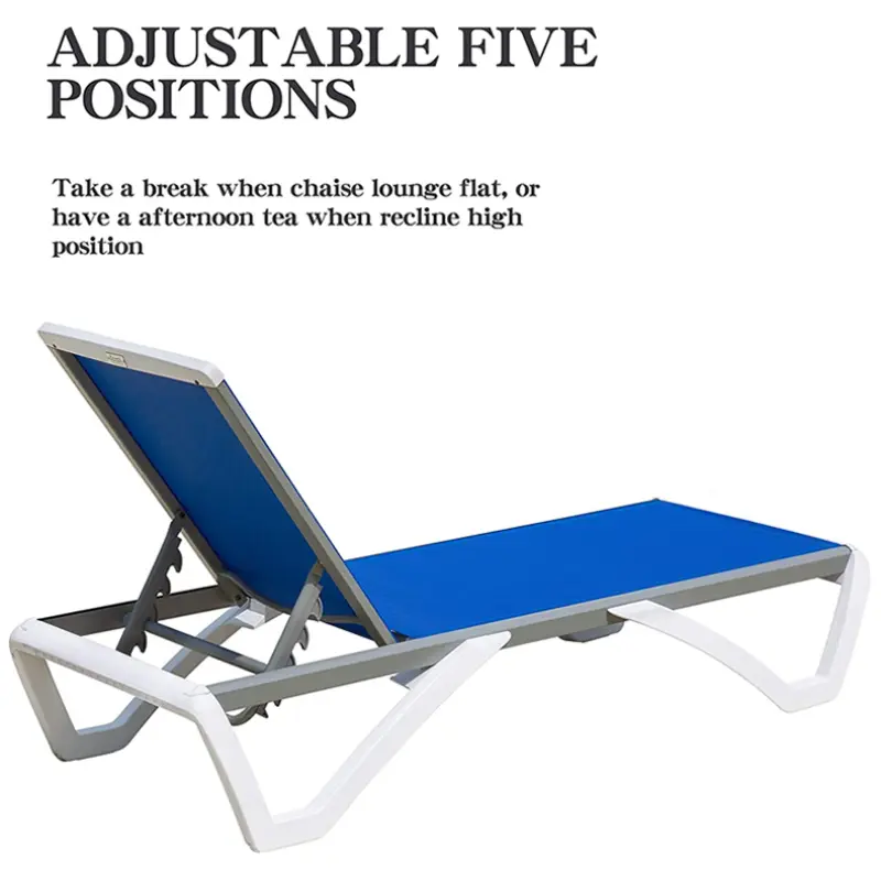 Customized Recliner Chair Stackable Swimming Sunbed Plastic Beach Lounge Chair Outdoor Poolside Chair