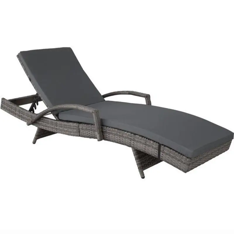 Outdoor Hotel Lounge Chair Pool Sunbed with Cushion and Armrest
