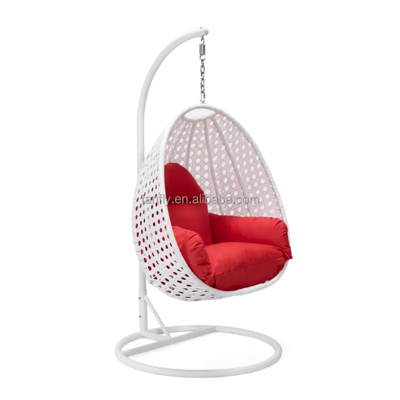 High Quality Modern Single Hanging Egg Chair Outdoor Patio Hanging Rattan Swing Chair with Stand