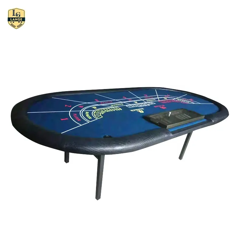LANGE Portable Baccarat Poker Table With Custom Logo And  Stainless Steel Folding Legs