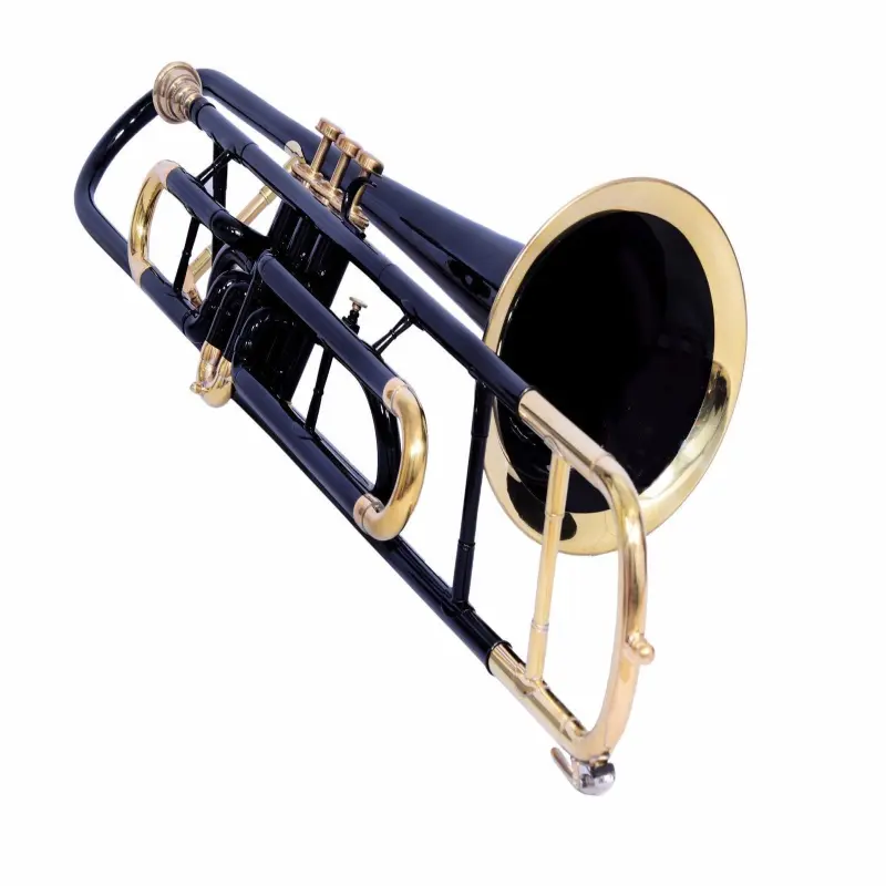 New Trombone Black Inexpensive Trumpet Style Trombone for Export From Indian Exporter