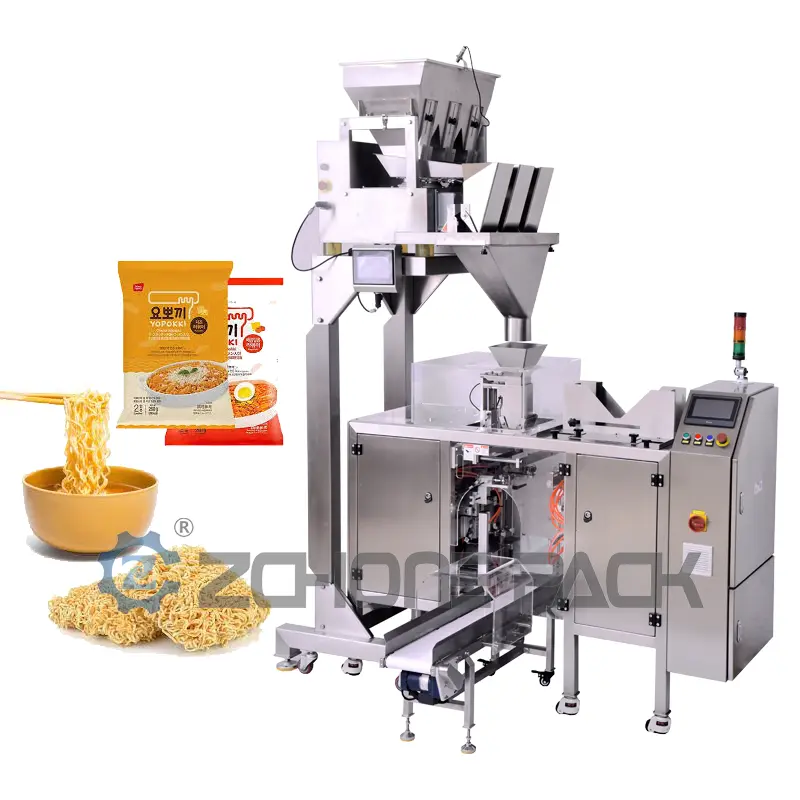 Packing rice cake weigher fresh noodles premade bag packing machine