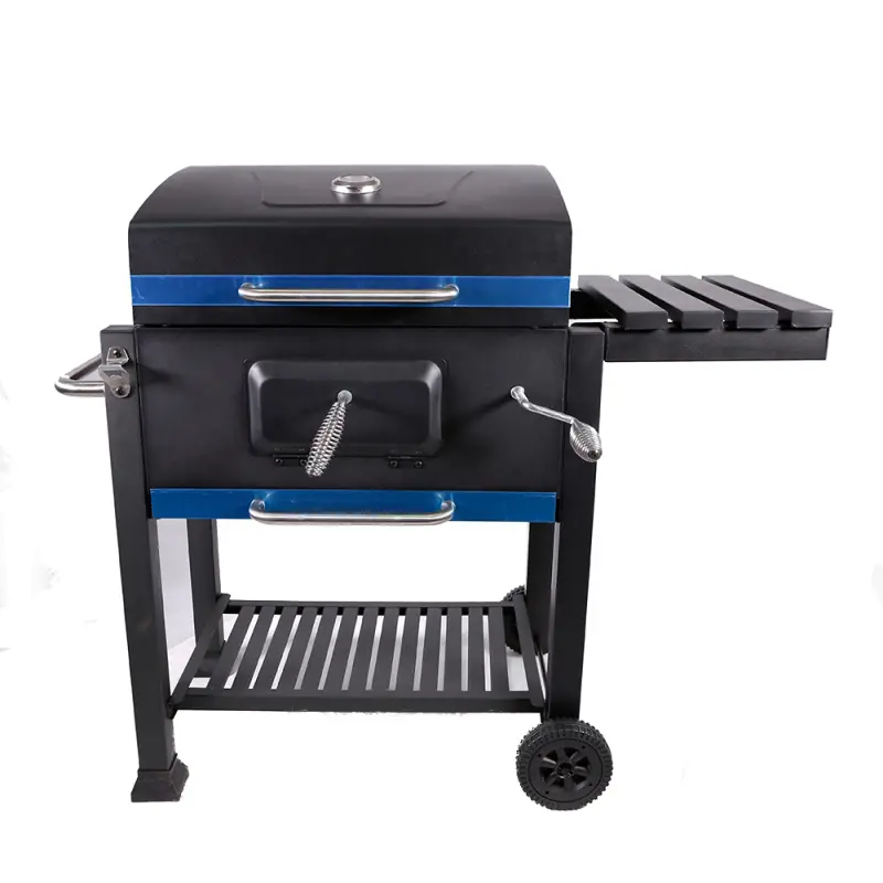 Carbon steel large trolley garden party backyard barbecue smoker bbq charcoal grill for bbq outdoor