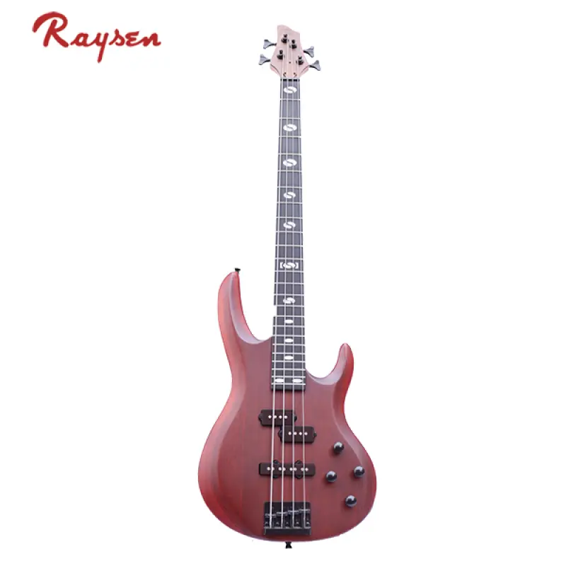 BO4-S4O High Quality Student guitarra kits bass custom electric Guitar zebrawood red