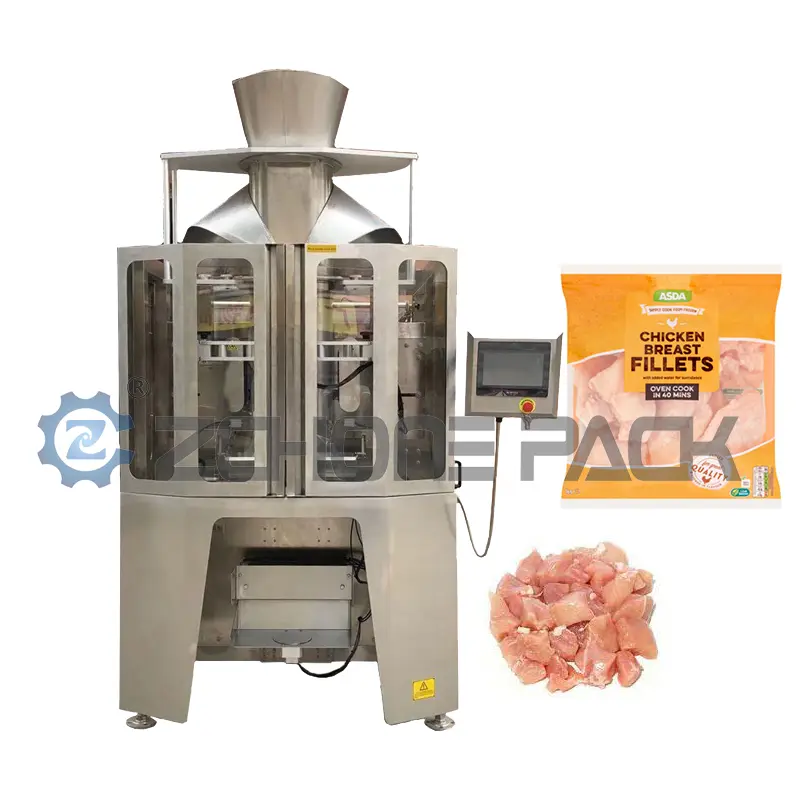 Automatic pouch frozen chicken meat packaging machine