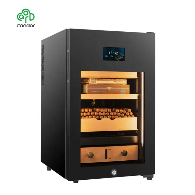 OEM custom brand TFT screen touch control thermoelectric cooling cigar cellar cooler cabinet 400 pcs capacity