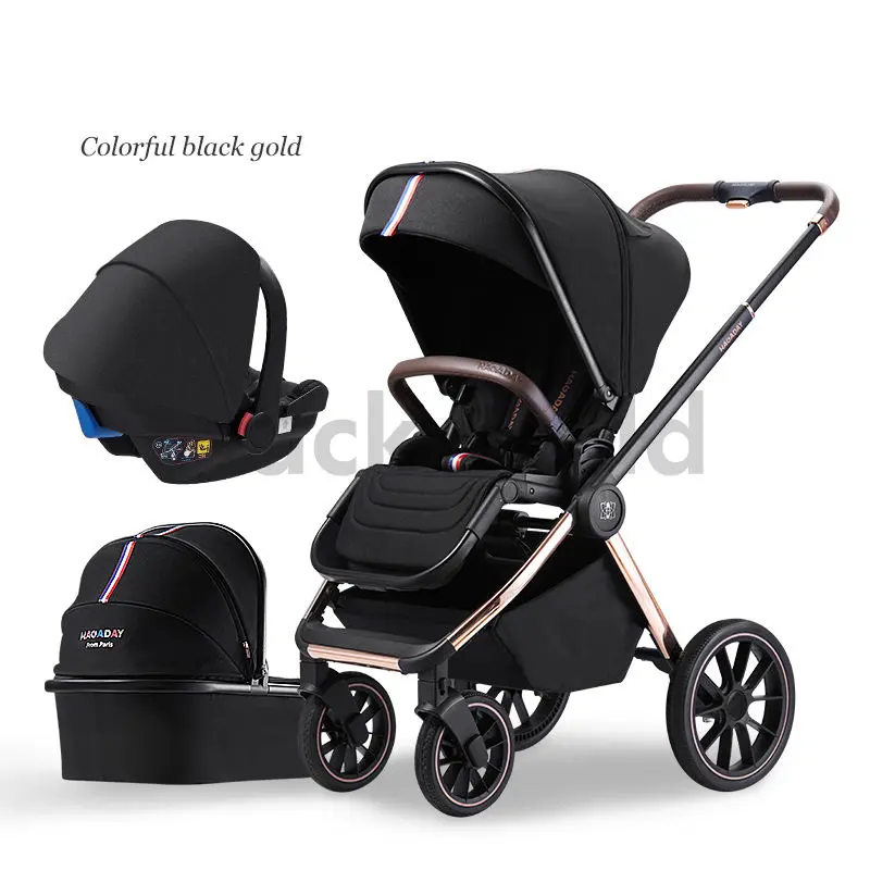 Babyfond Luxury Baby Stroller 3 in 1 Travel System Foldable Baby Pram Pushchair kinderwagen 3 in 1