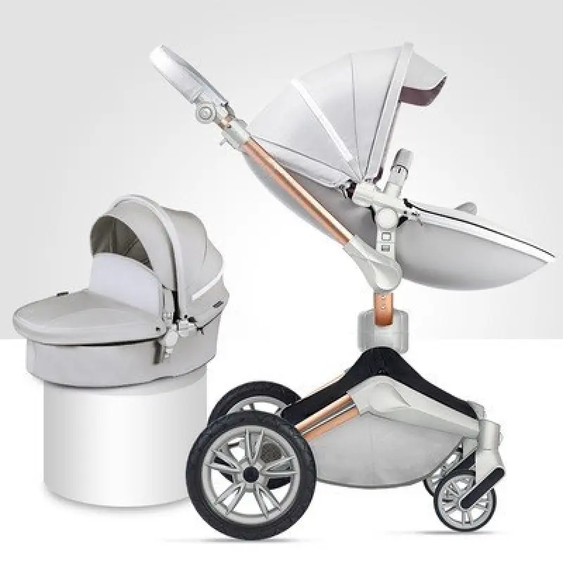 2 in 1 Luxury Baby Stroller With Separate Carrycot Baby Carriage High-landscape Pram