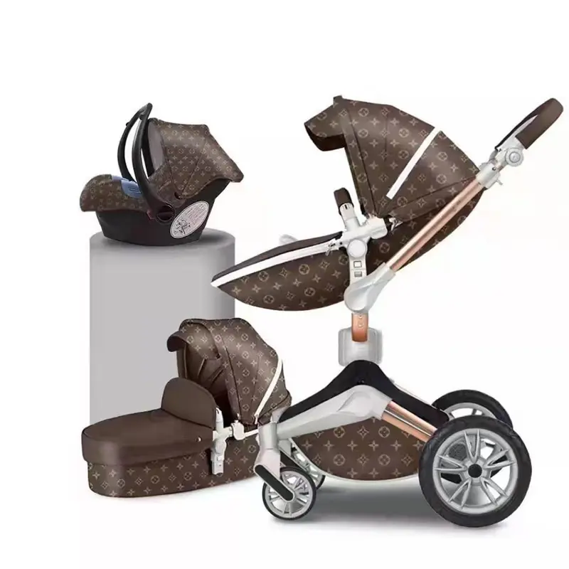 2 in 1 Luxury Baby Stroller With Separate Carrycot Baby Carriage High-landscape Pram