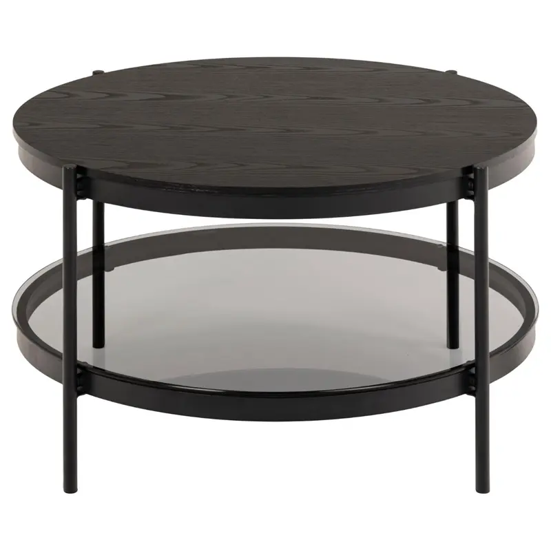 Two Size Living Room Furniture Fancy Hot Sell Oak Pp Plastic New Design Luxury Round Coffee Side Table