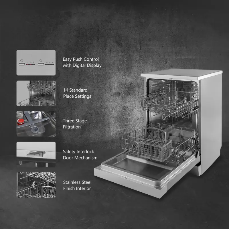 Dishwasher Freestanding Black Pearl SS Housing Beautiful New Design Model Classic Luxury and Modest Dishwashers Dishwasher