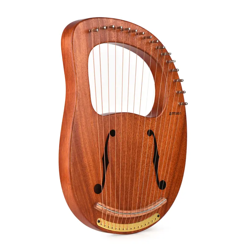 16-String Wooden Lyre Harp Metal Strings Solid Wood String Instrument