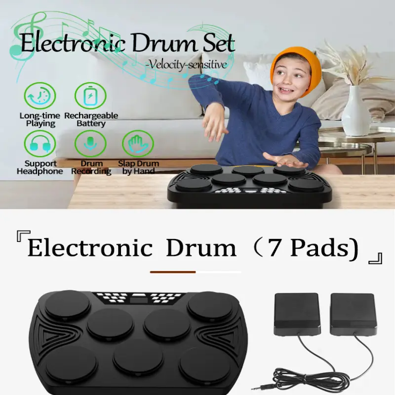 Practice kids hand drumset stress cymbal musical instrument percussion kit electric snare pad electronic drum set