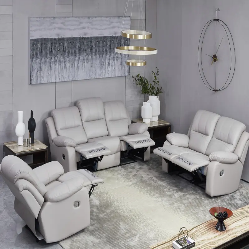Nordic Style Leather Recliner Sofa Set