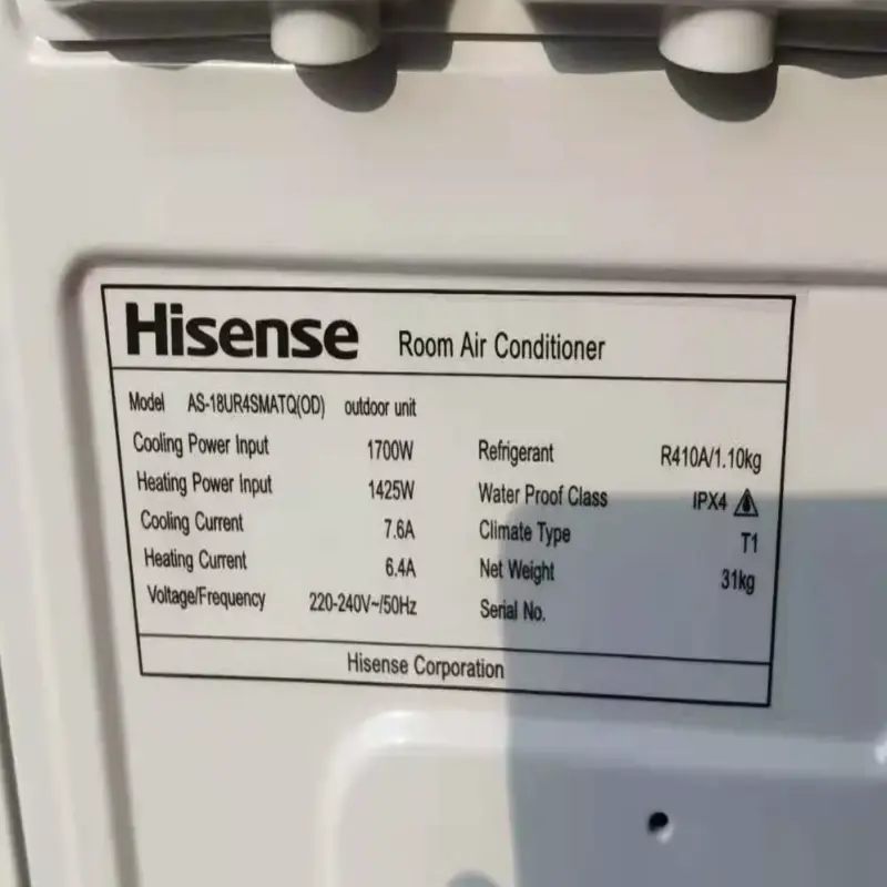 220V-50HZ R410A 1800 Hisense High end wall mounted air conditioner