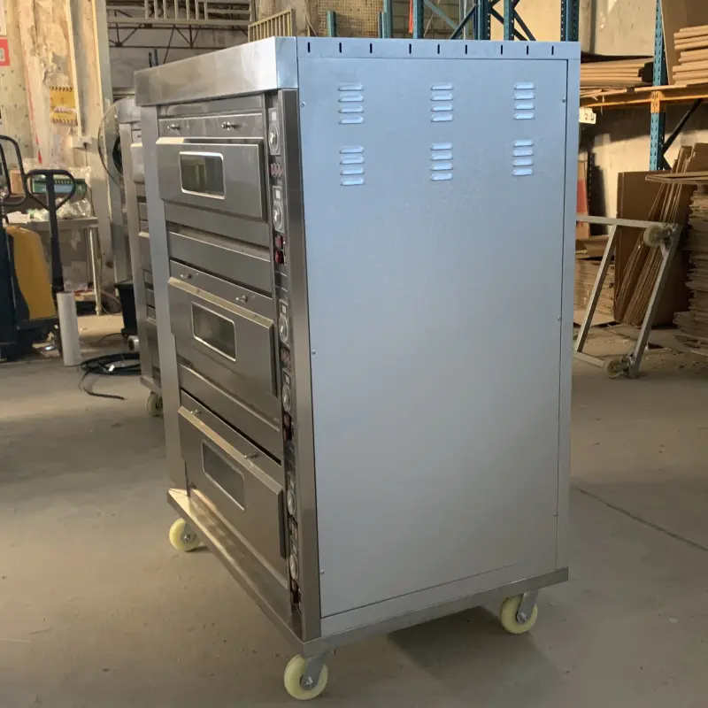 GRT-60D Electric Heavy Duty Bakery Bread Deck Oven 3 Deck 6 Trays  Pizza Oven