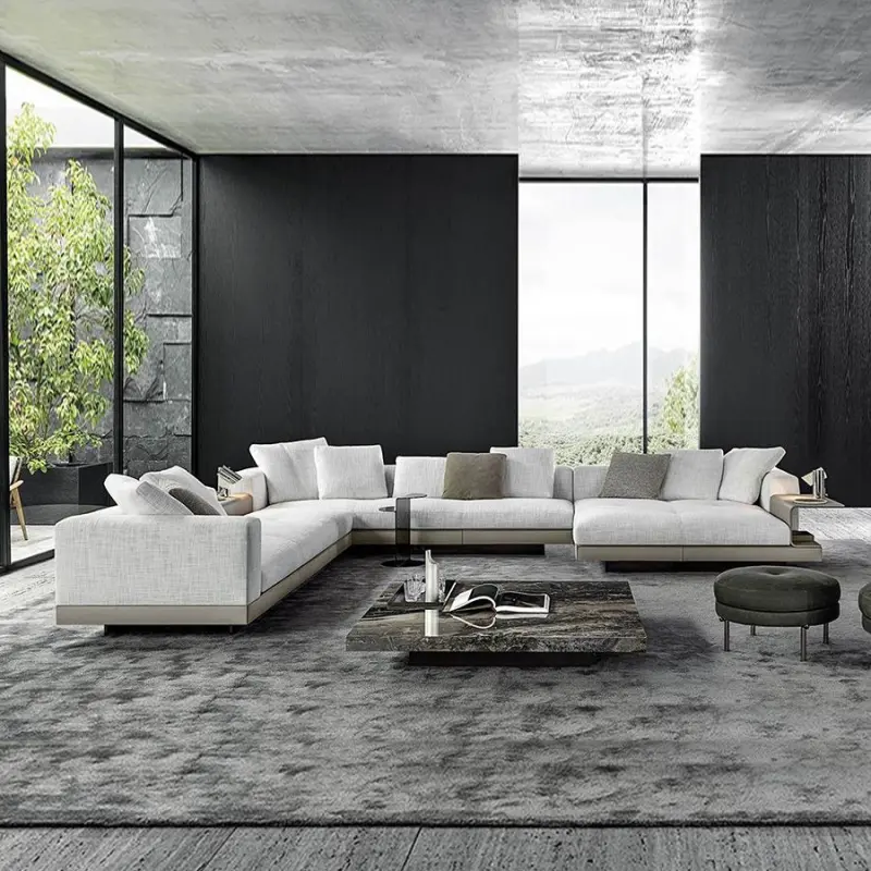 Modern living room linen sofa  Italian luxury sofa