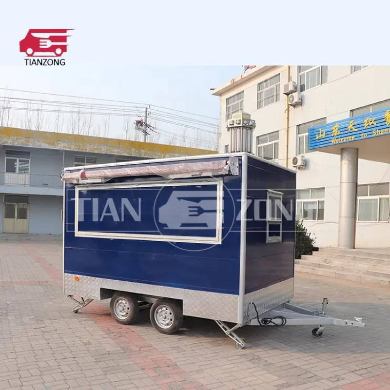 TIANZONG T3 towable pizza trailer mobile street food truck for sale unique design fast food cart