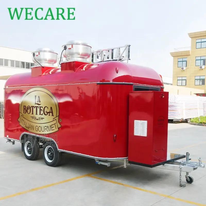 WECARE Mobile Kitchen Pizza BBQ Fast Food Trailer Fully Equipped Airstream Mobile Remorque Ice Cream Food Truck for Sale in USA