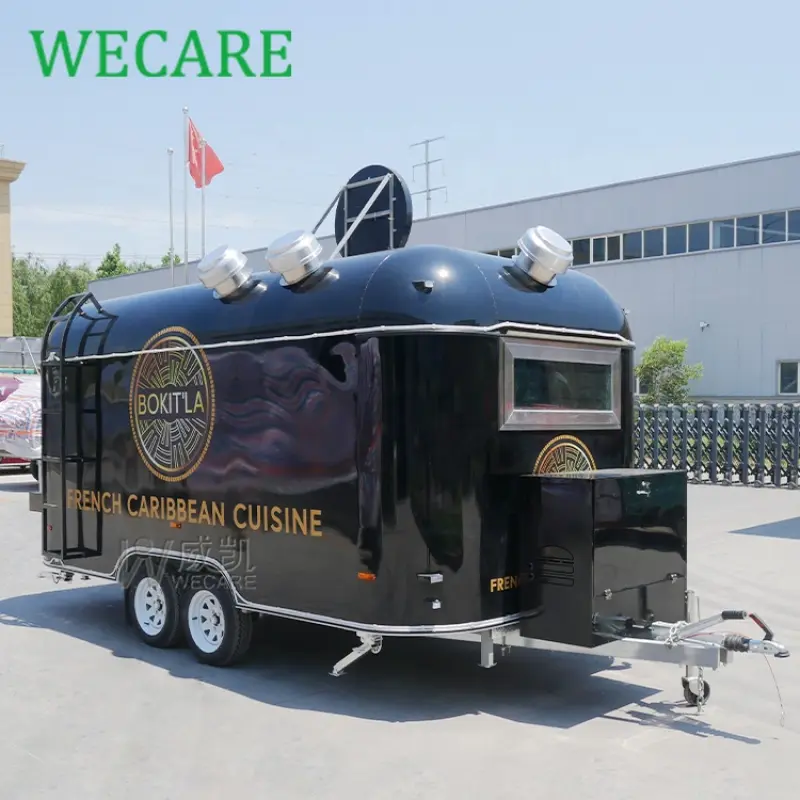 WECARE Mobile Kitchen Pizza BBQ Fast Food Trailer Fully Equipped Airstream Mobile Remorque Ice Cream Food Truck for Sale in USA