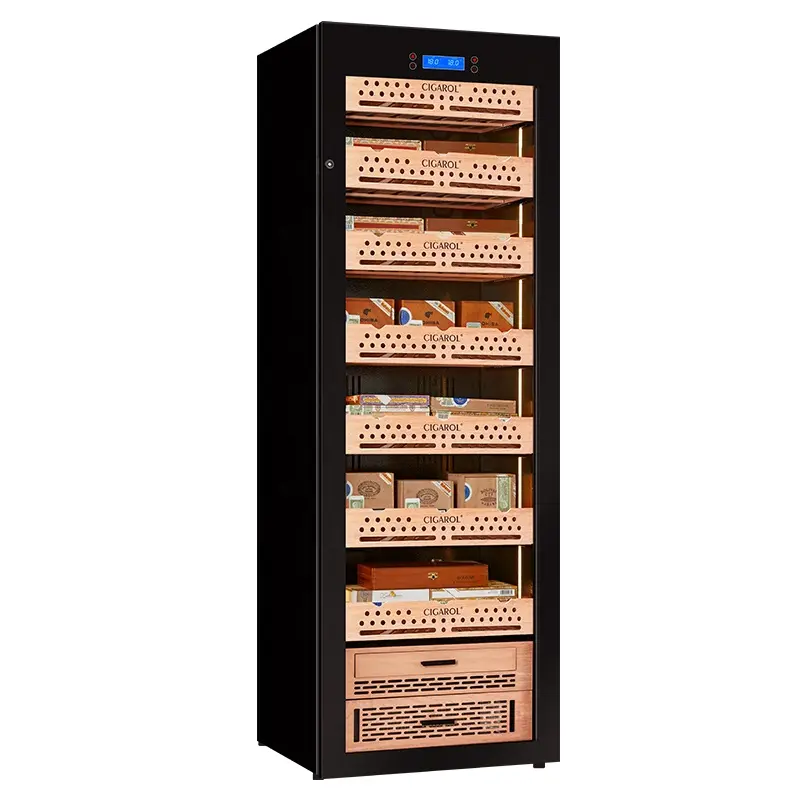 Hot Selling Cigar Humidor Cabinet Electronic Humidor Cabinet With Spanish Cedar Wood Shelves &amp; Hygrometer Cigar accessories