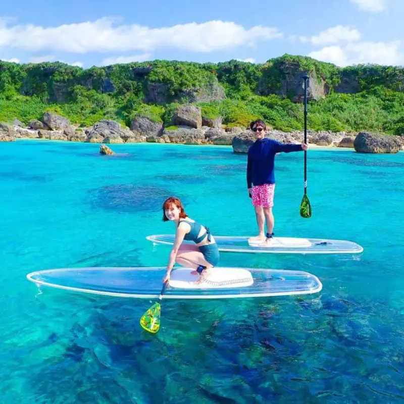 surfboard fashion design crystal high quality ocean water transparent SUP transparent surfboard