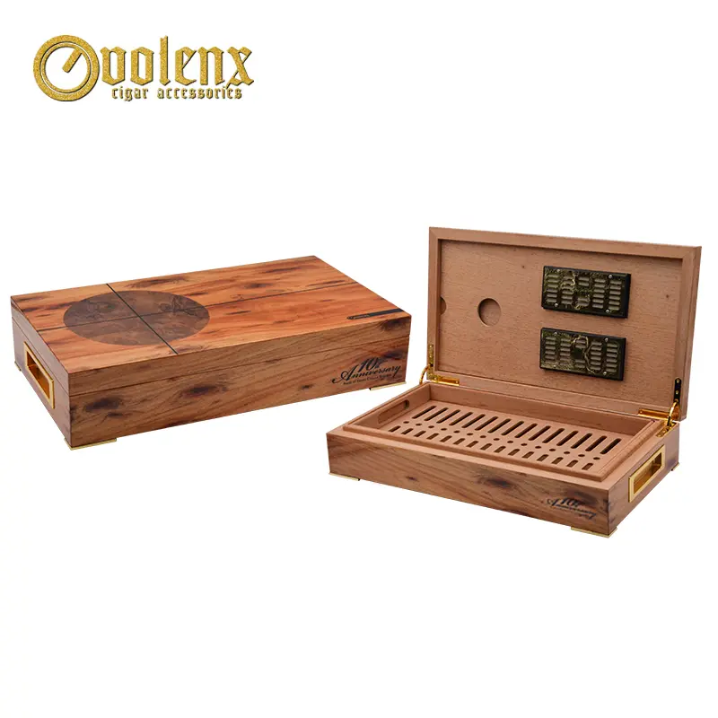 Luxury Design High Quality Cedar Cigar Wooden Humidor Box Wholesale