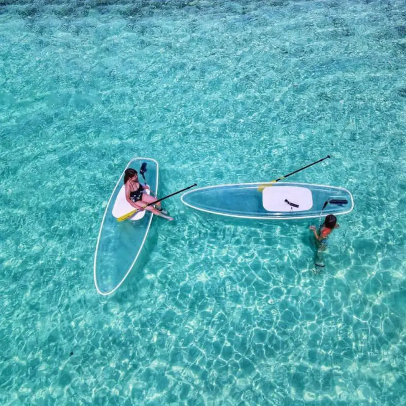 surfboard fashion design crystal high quality ocean water transparent SUP transparent surfboard