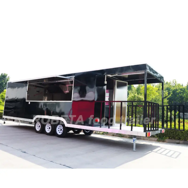 V-nose Customized Food Trucks Mobile Food Trailer Fully Equipped Concession Trailers Truck Bbq Porch Trailer with grill smoker