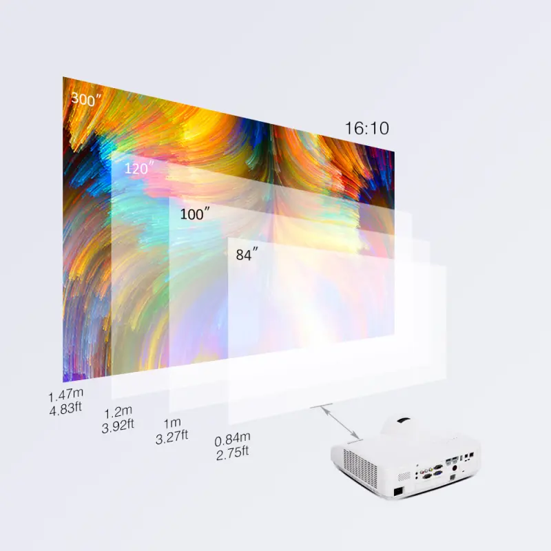 Byintek C600WST Building Outdoor Advertising Projector Interactive High Lumens Overhead Short Throw Mapping Projector