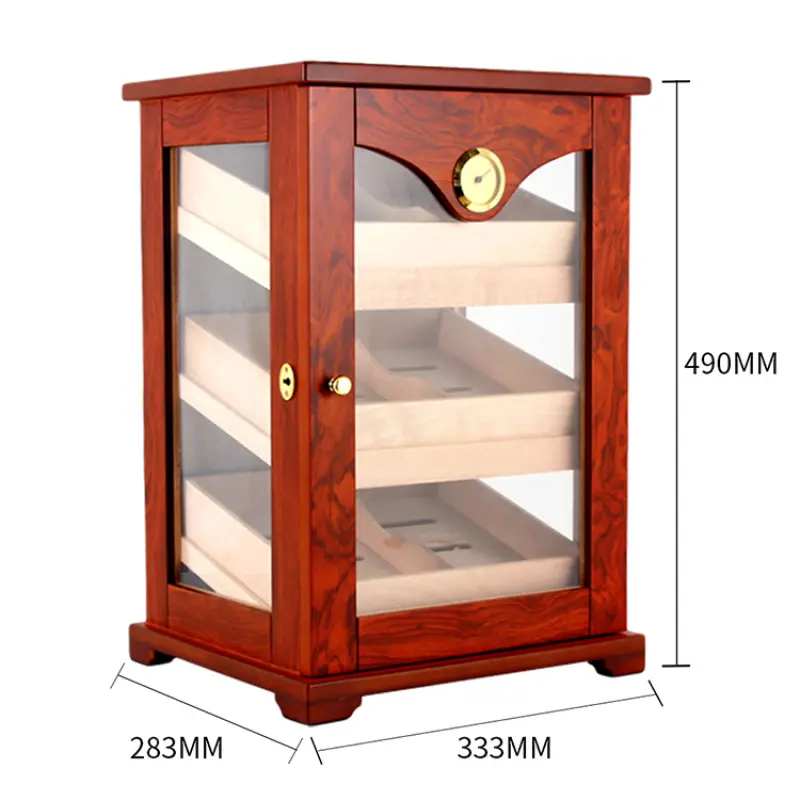Luxury Large Capacity Wood Cigar Showcase Rack Display Humidors Humidifier Cigar Cabinet For 125 Cigars