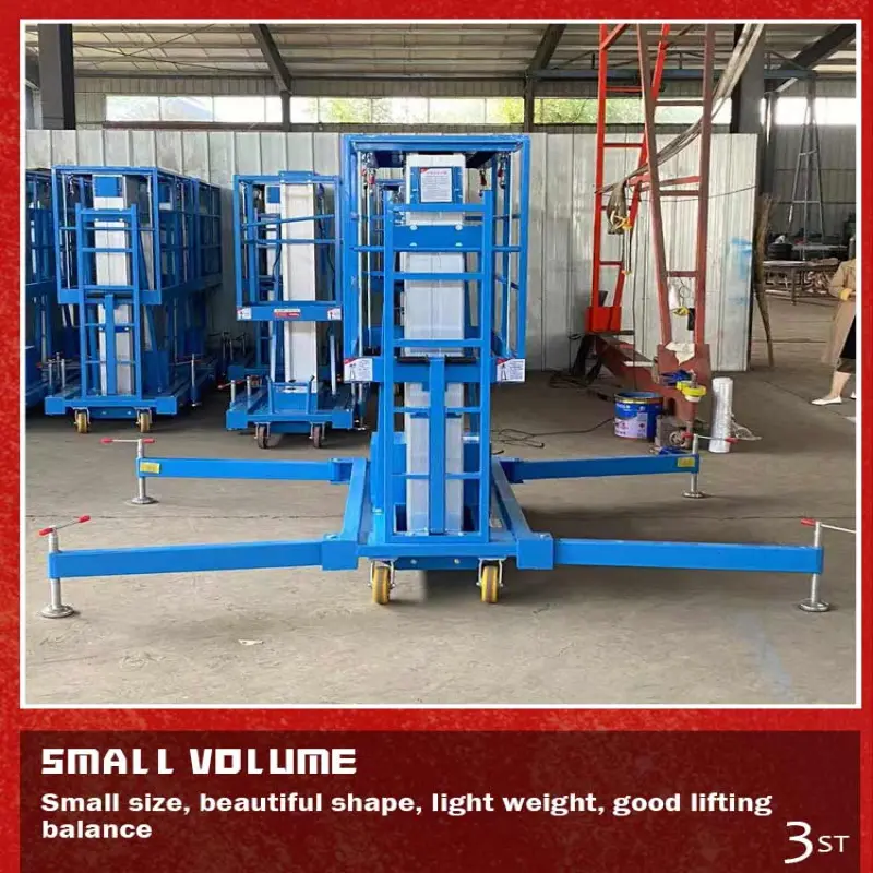 Shandong 8-16m Double Mast Aluminium Lift Electric Manlift Hydraulic Lifting Table