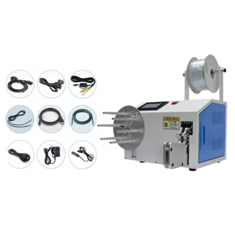 Automatic Electric Data Wire Power Cable Coiling Winding And Tying Binding Banding Machine