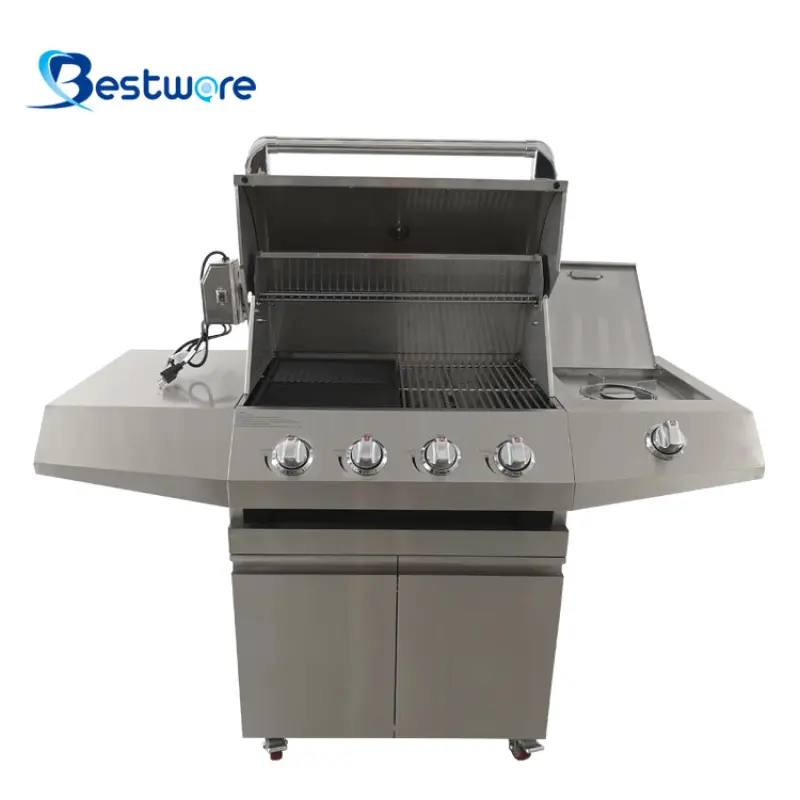 Commercial Portable Flat Top Industrial Barbeque Stainless Steel Gas Grills