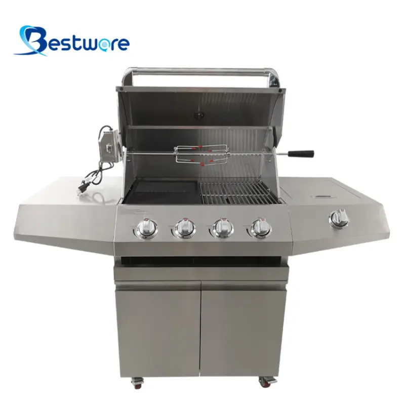 Commercial Portable Flat Top Industrial Barbeque Stainless Steel Gas Grills