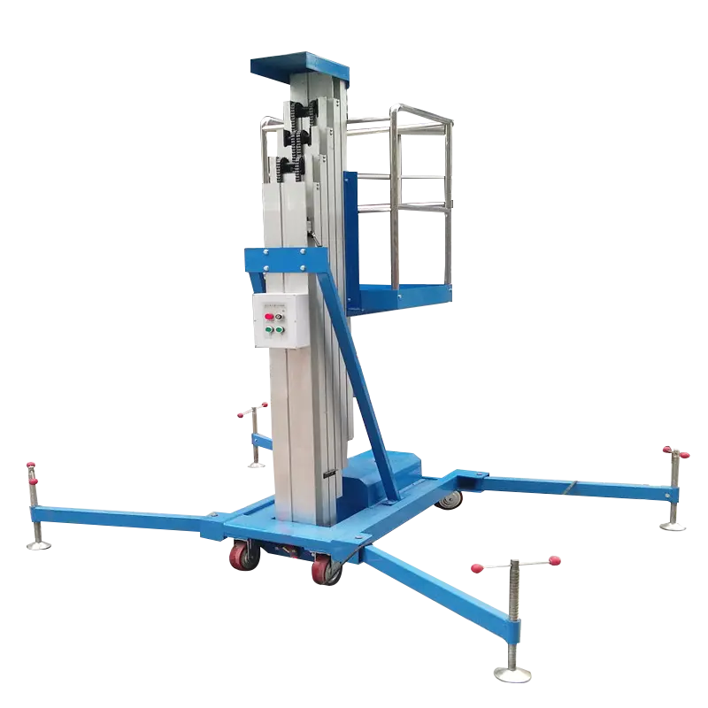 Lifting ladder for library window cleaning ladder lift double mast hydraulic lift
