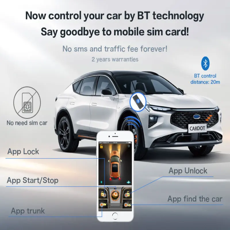 Cardot Mobile Phone Control Start Stop Engine Keyless Entry System  Module  Car Alarm System