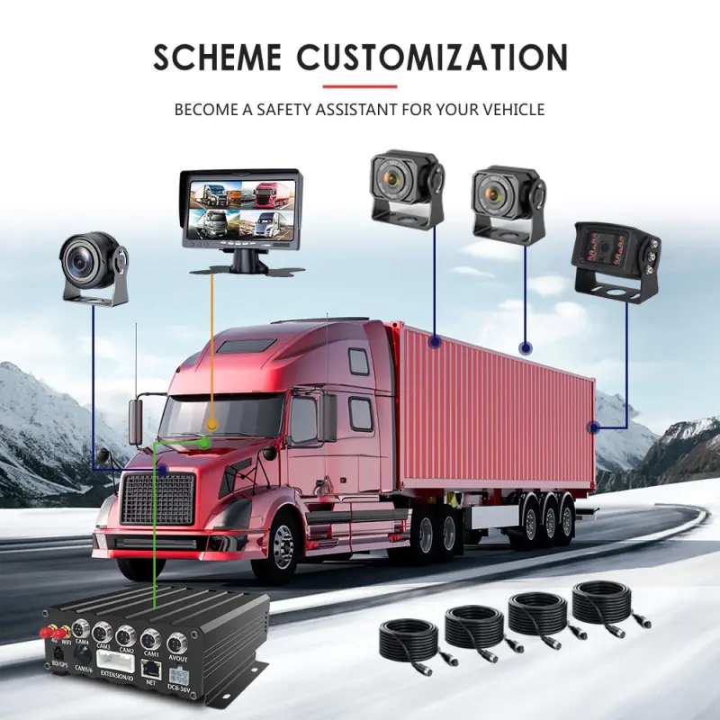 Mobile Surveillance Trailer Mdvr Fuel Monitoring System Truck Camera System Bus Car Vehicle Mdvr Cctv Gps Tracker 4g for Truck