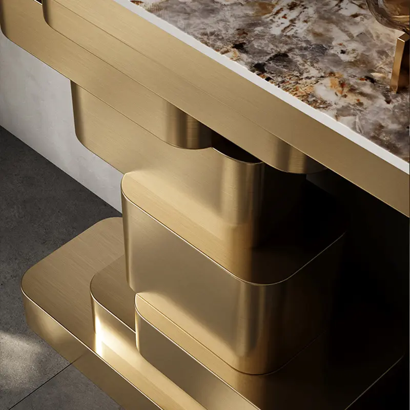 Luxury Decorative Leisure Stainless Steel Console Table Modern Sitting Room Hallway Table furniture