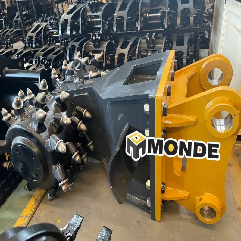 MONDE Customized Underwater work Long Reach Arm Excavator Attachment Hydraulic Rotary Rock Drum Cutter For 20 tons Excavator