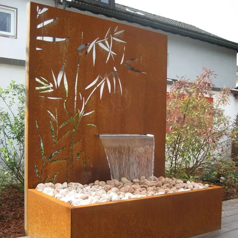 Customized Garden Water Fountain Garden Ornaments Water Fall Design Outdoor Corten Steel Water Feature