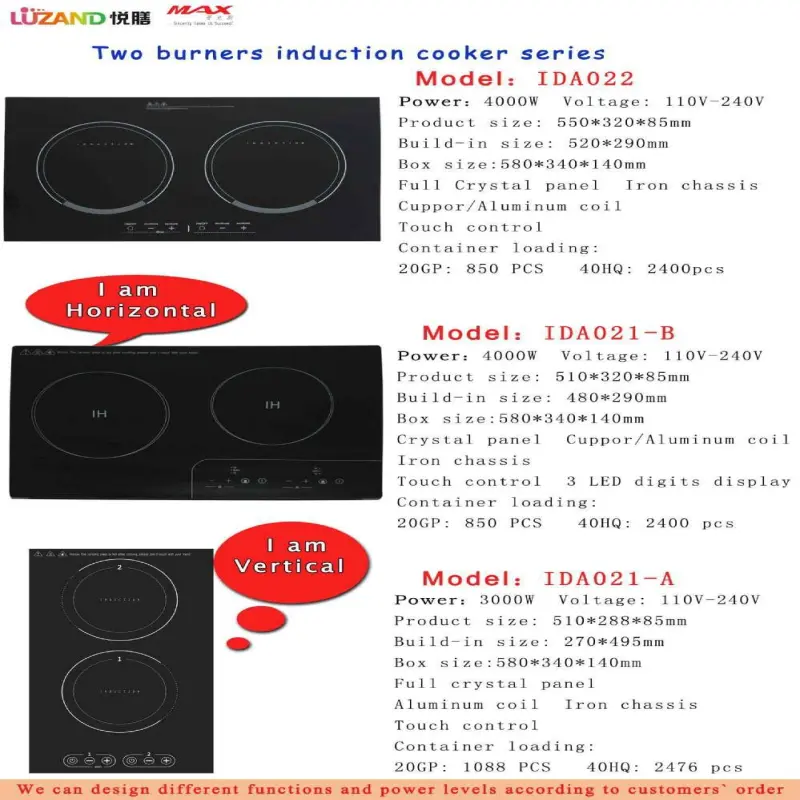 Built-In Induction Cooktop Touch Screen Cooker 4 Plate Burner Electric Induction Stove